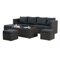 Patio Furniture, Outdoor Furniture, Seasonal Pe Wicker Furniture,7 Pcs Set Wicker Furniture With Lounger Sofa Yes Dark Gray Seats 6 Pe Rattan Iron Waterproof Fabric