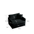 Modern Sofa Couch, 3 Piece Set Extra Deep Seat Sectional Sofa For Living Room, Oversized Sofa, 3 Seat Sofa, Loveseat And Single Sofa, Black Chenille Green Chenille 6 Seat