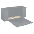Full Size Murphy Bed With Drawers, Cabinets And Usb Ports,Gray Full Gray Mdf Lvl