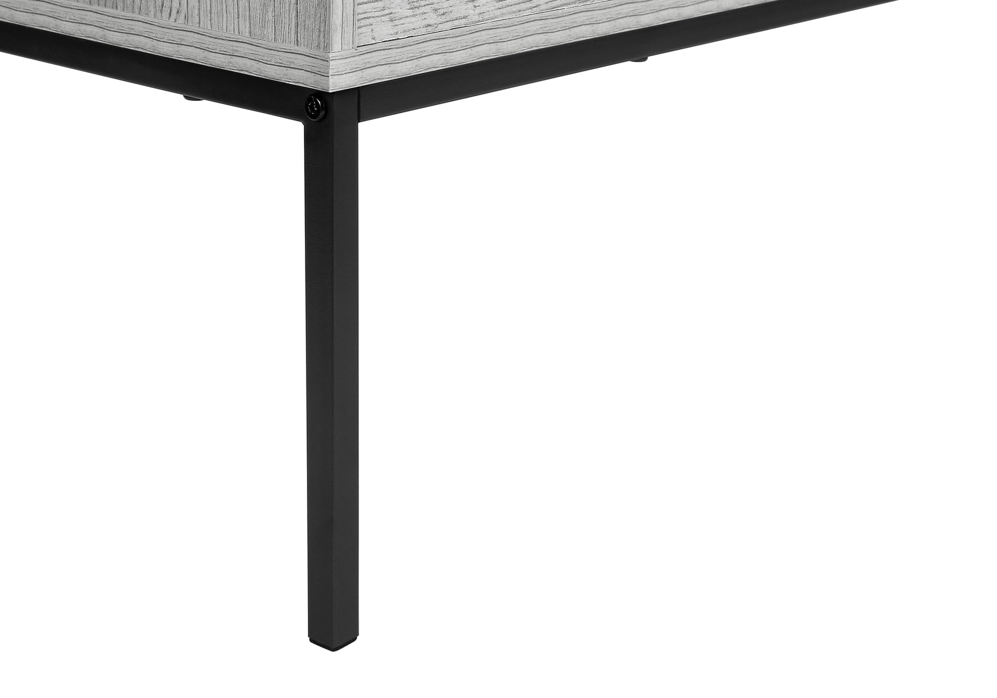 Coffee Table, 42" L, Rectangular, Cocktail, Lift Top, Grey, Black Metal, Contemporary, Modern Grey Particle Board