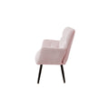 Modern Single Sofa Armchair With High Backrest Comfy Reading Chair For Small Spaces Living Room Bedroom Apartment Color:Pink Pink Teddy
