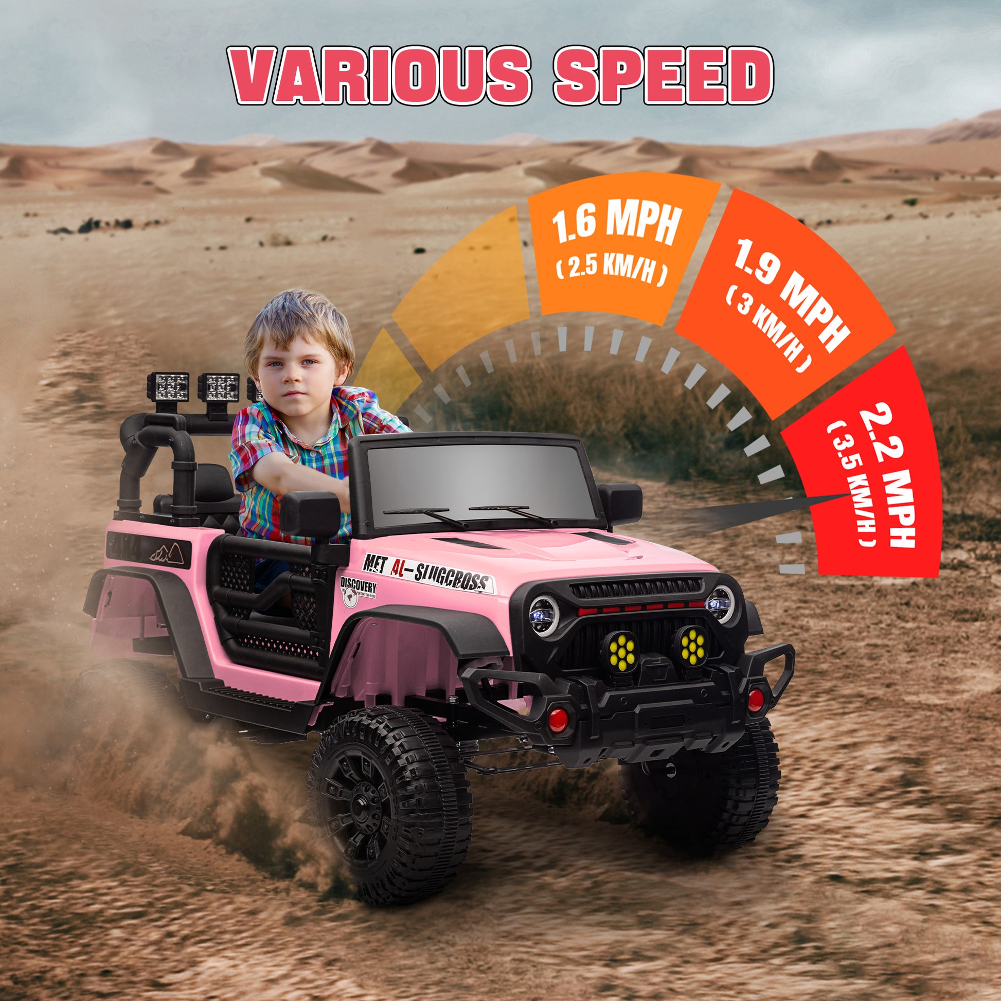 Qaba 12V Ride On Truck, Electric Car For Kids, Battery Powered Ride On Car, Parent Remote, 4 Suspension Wheels, Music Horn Led Lights, Pink Pink Plastic