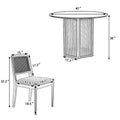 5 Piece Rattan Round Dining Table Set, Wood Table With Hexagonal Base And Upholstered Chairs For Dining Room, Kitchen,Indoor Use, White Beige Wood Dining Room Solid Wood Rubberwood Round Dining Table With Chair Wood Wood White Seats 4 Traditional Round