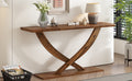 Mirod 57'' Modern Rustic Console Table With Cross Leg Design,Sturdy Construction And Large Surface Space,Perfect For Living Room Or Bedroom Brown Mdf Acacia