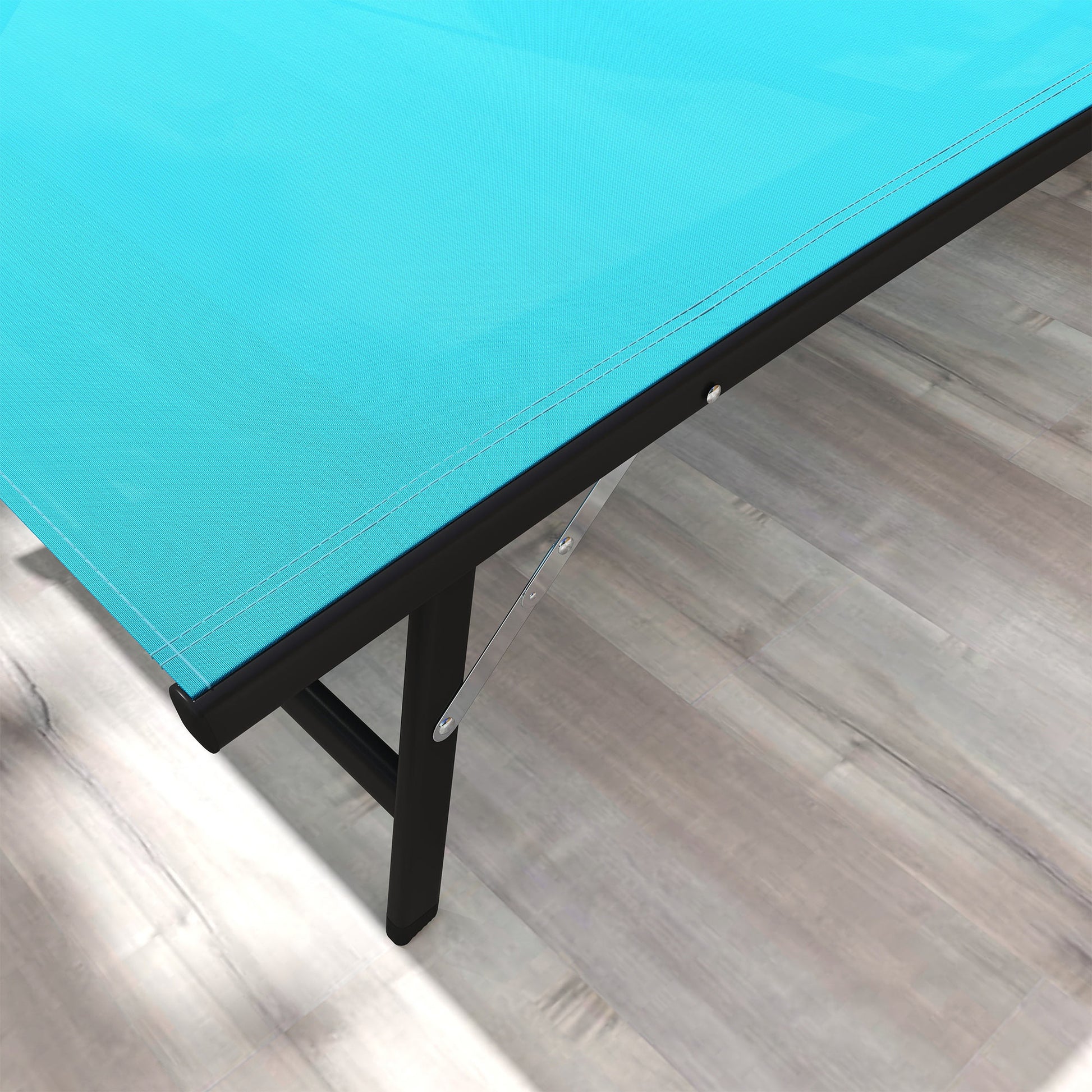 Outsunny Outdoor Chaise Lounge, 2 Piece Lounge Chair With Wheels, Tanning Chair With 5 Adjustable Positions For Patio, Beach, Yard, Pool, Blue Blue Fabric