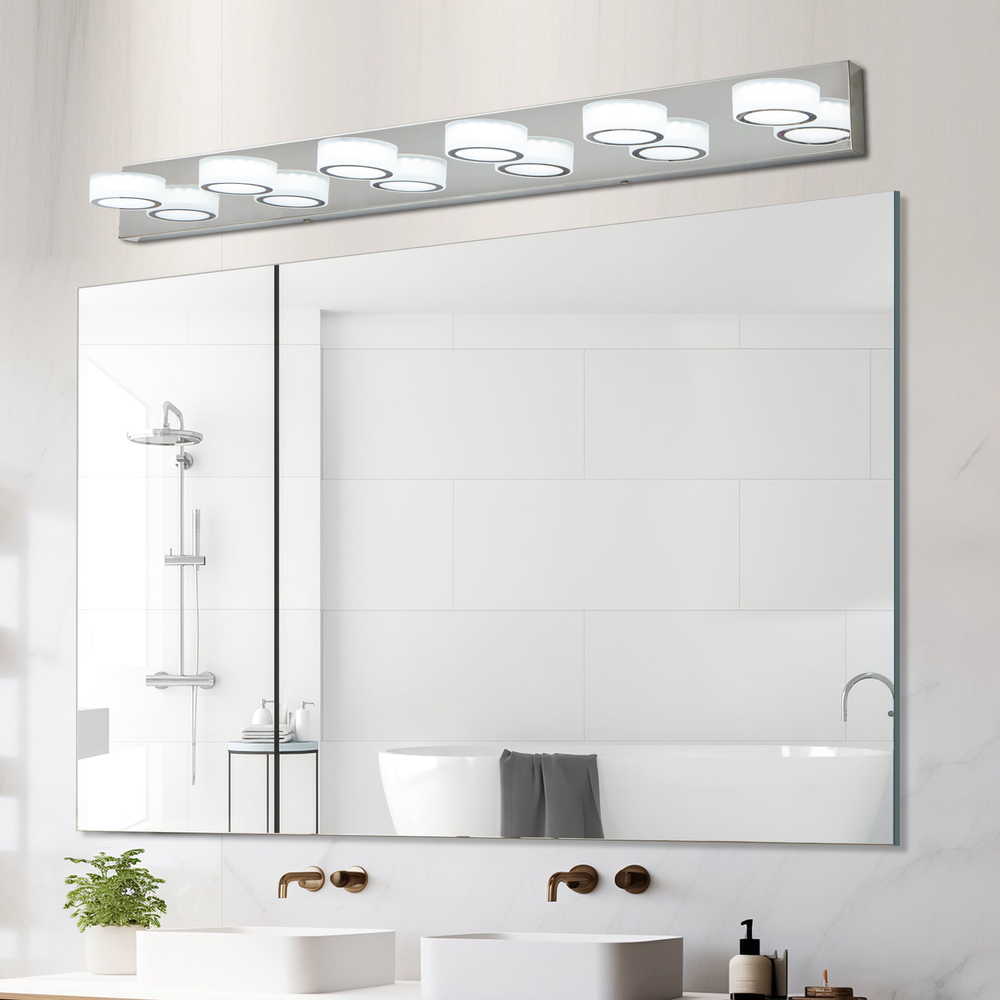 Led Modern Chrome 6 Light Vanity Lights Fixtures Over Mirror Bath Wall Lighting Chrome Modern Acrylic Iron