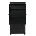 Tall Storage Cabinet With Three Drawers For Bathroom Office, Black Black Mdf