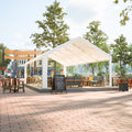16X32Ft Party Tent Heavy Duty, Large Wedding Event Shelters With 3 Storage Bags & Removable Sidewalls, Outdoor Canopy Gazebo Commercial Tents For Parties Carport Camping Garden Patio White Metal