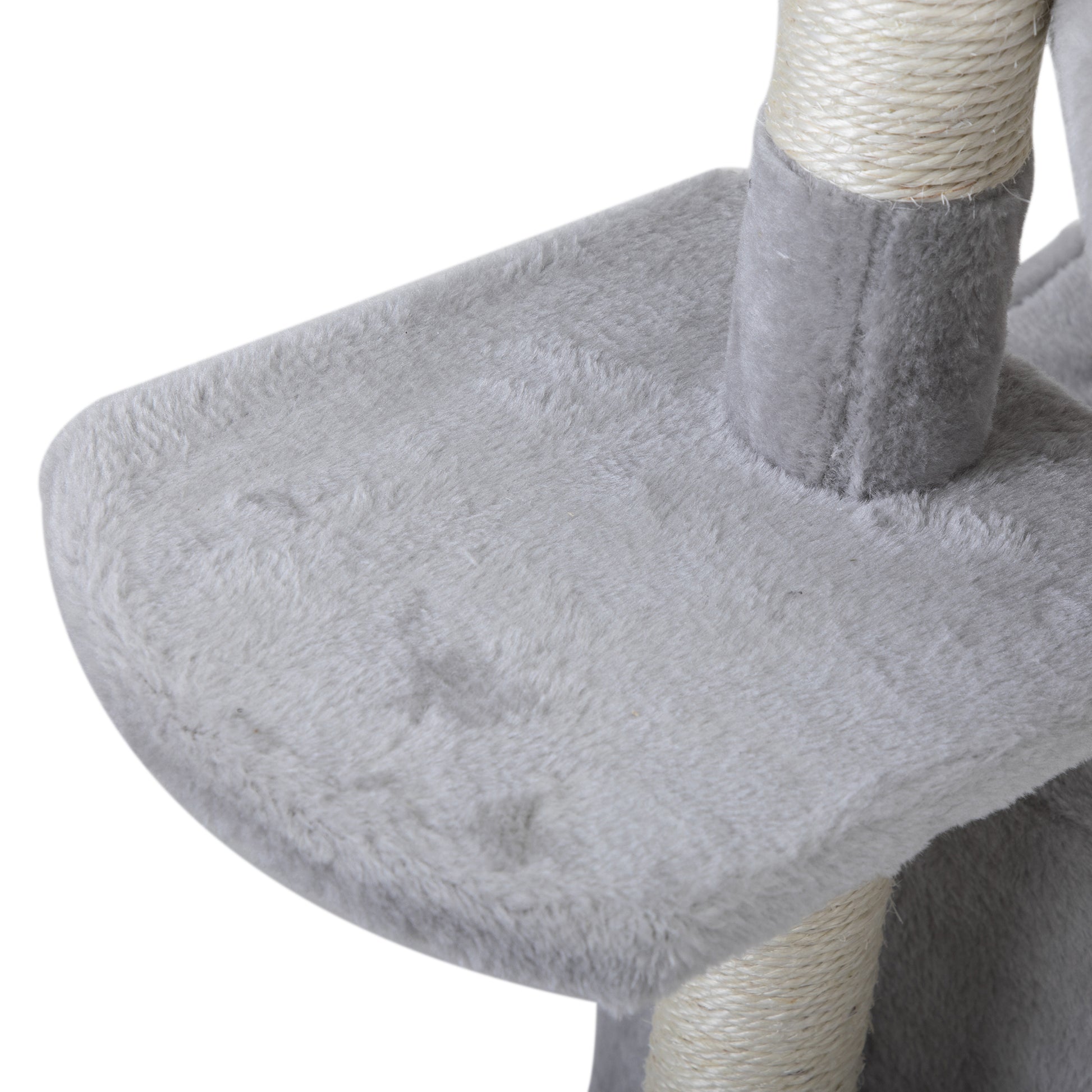 Double Level Cat Tree Stand House Furniture Kittens Activity Tower Posts Kitty Pet Play House Light Gray Light Gray Particle Board