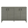 Sideboard With 4 Door Large Storage Buffet With Adjustable Shelves And Metal Handles For Kitchen, Living Room, Dining Room Antique Gray Antique Gray Solid Wood Mdf