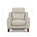 Torino Power Headrest Top Grain Leather Zero Gravity Recliner Off White Genuine Leather Power Push Button Wood Primary Living Space Medium Firm Tight Back Mid Century Modern Push Button Eucalyptus Pillow Top Arms Memory Foam Leather