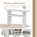 Elegant Minimalist Console Table With Rounded Edges And Sturdy Shelf Design For Entryway, Living Room Antique White Antique White Solid Wood Mdf