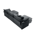 Oversized Modular Cushion Sofa, Portable Ottoman, L Shaped Corner Low Back Deep Seating Spacious Sofa Set And Sofa Bed For Home Apartment Living Room Set, Grey Corduroy Grey Corduroy 3 Seat