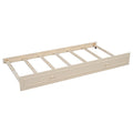 Twin Size Wood Daybed With Trundle And Guardrail, Beige Box Spring Not Required Beige Wood Solid Wood Mdf