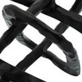 Metal Accent Decor With Oval Shaped Inters, Black Black Metal