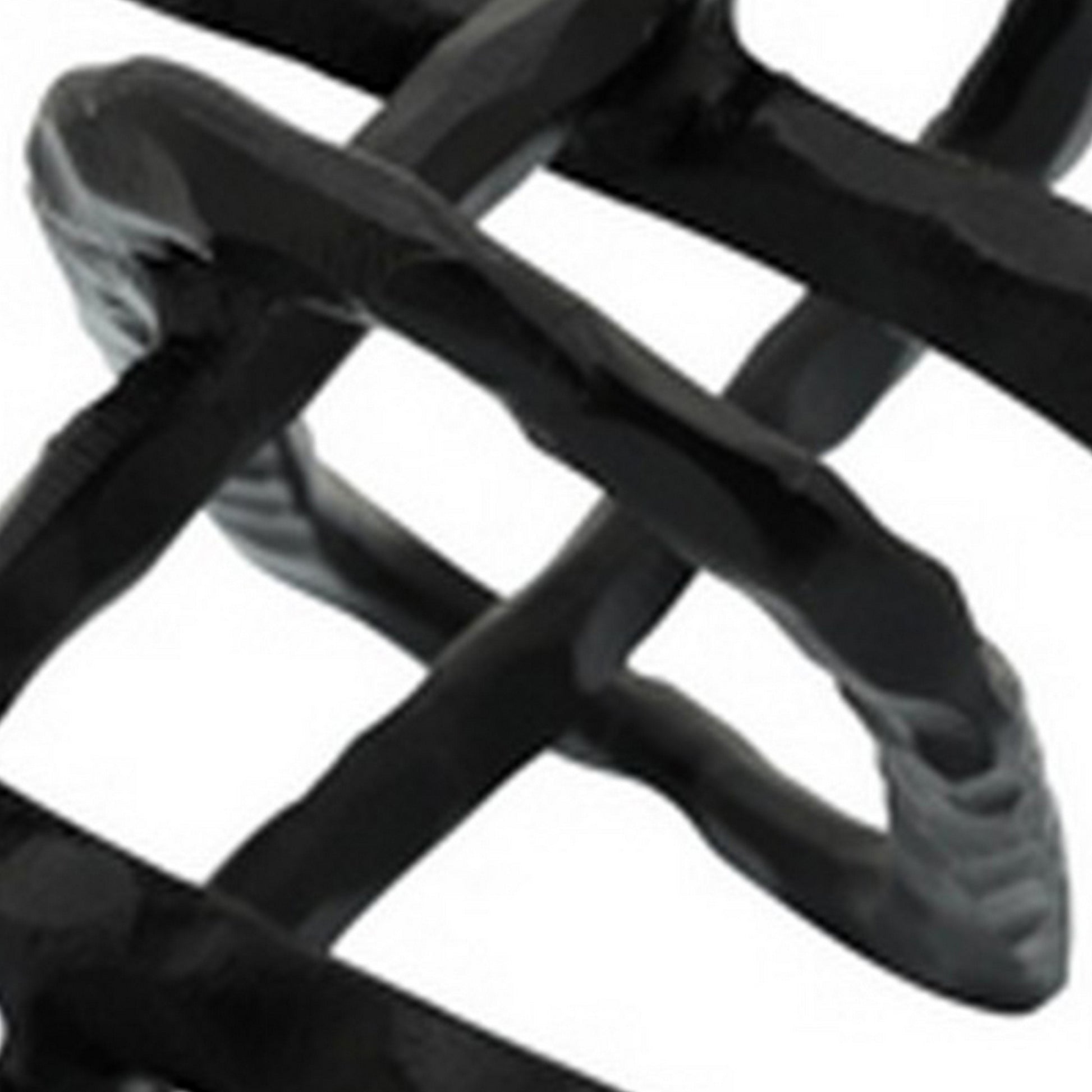 Metal Accent Decor With Oval Shaped Inters, Black Black Metal