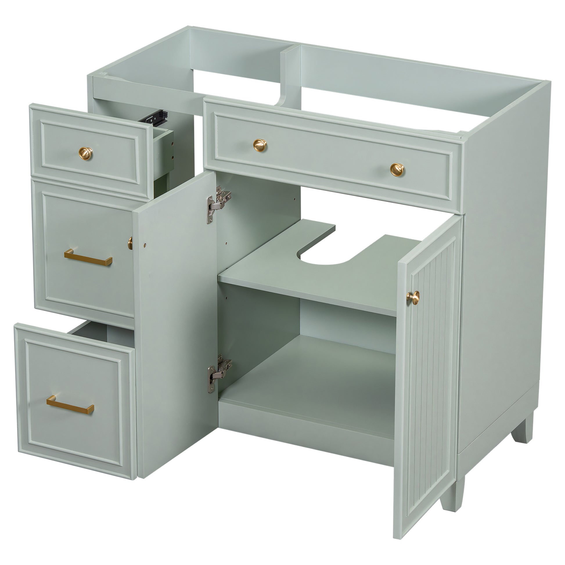 Cabinet Only 36" Green Bathroom Vanity Sink Not Included Green Bathroom Solid Wood Mdf