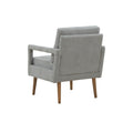 Mid Century Armchair2Pcs, Accent Chair With Wood Legs & Soft Cushion For Living Room, Bedroom, Home Office, Study, Grey Gray Foam Wood Fabric