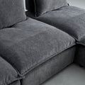 Modern Armless Accent Chair, Single Sofa Couch With Ottoman Compact Design, Space Saving Seating For Living Room, Bedroom, Apartment, Office Gray Wood Medium Soft Foam Chenille 1 Seat