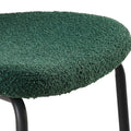 Dark Green Boucle Fabric Dining Chairs Set Of 2,Dining Chairs With Metal Legs For Dining Room, Kitchen, Living Room Metal Plaid Dark Green Dining Room Powder Coated Foam Dry Clean Modern Dining Chairs Solid Back Set Of 2 Foam Boucle