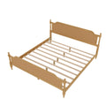 Traditional Style Rattan King Size Bed Frame,No Box Spring Needed,Antique Walnut Box Spring Not Required King Walnut Wood Bedroom Traditional,Vintage Bed Frame Wood