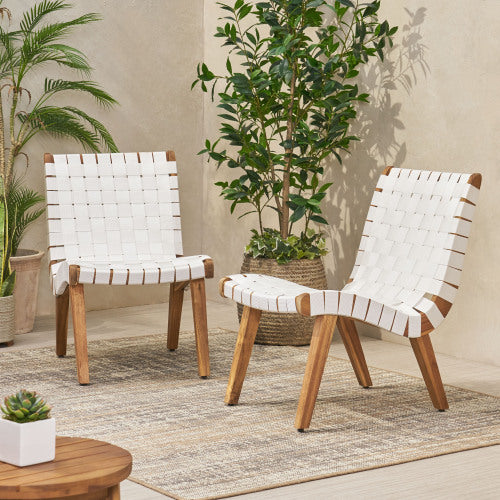 Charlotte Lounge Chair White Acacia Wood