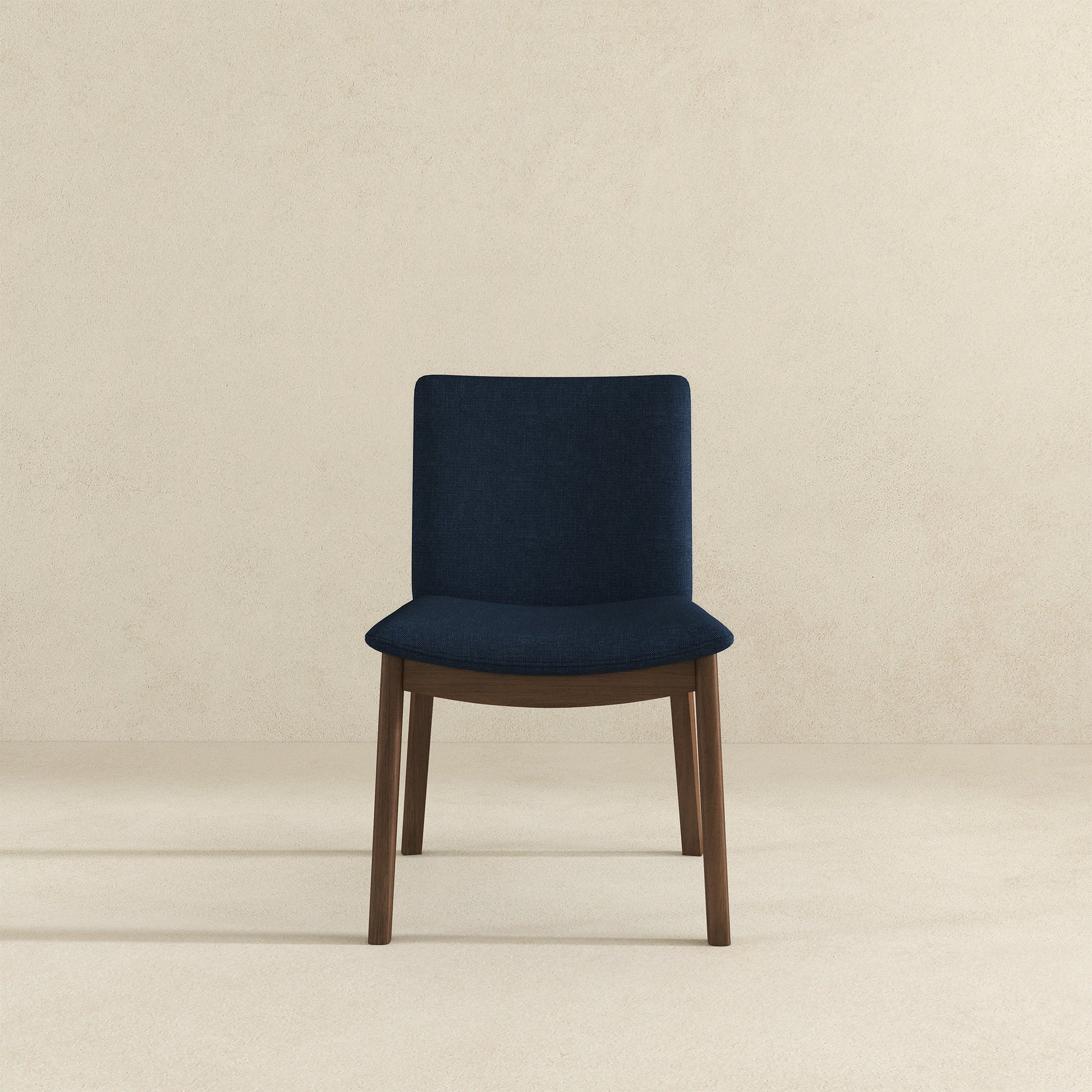 Laura Blue Linen Solid Wood Dining Chair Set Of 2 Dark Blue,Dark Brown Brown Linen,Solid Wood