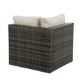 Patio Furniture, Outdoor Furniture, Seasonal Pe Wicker Furniture, 6 Set Wicker Furniture With Tempered Glass Coffee Table Dark Gray Seats 4 Pe Rattan Iron Waterproof Fabric