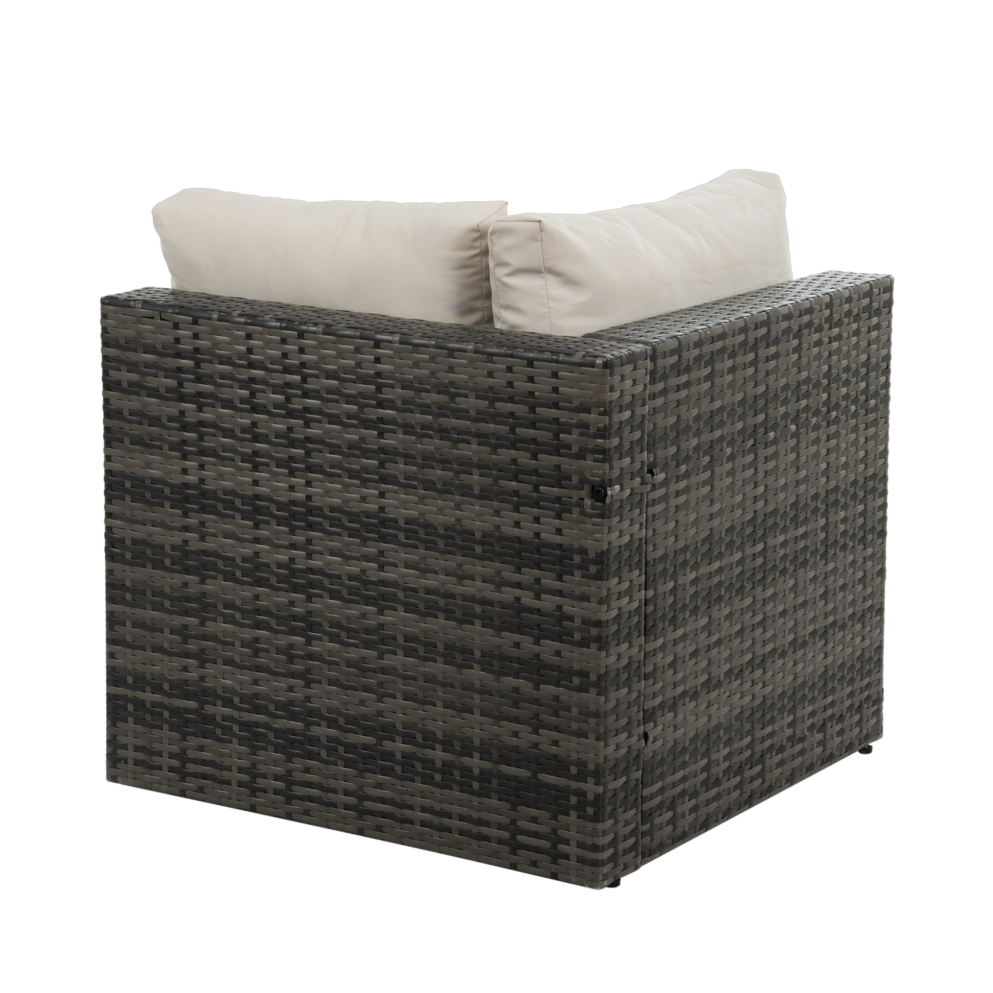 Patio Furniture, Outdoor Furniture, Seasonal Pe Wicker Furniture, 6 Set Wicker Furniture With Tempered Glass Coffee Table Dark Gray Seats 4 Pe Rattan Iron Waterproof Fabric