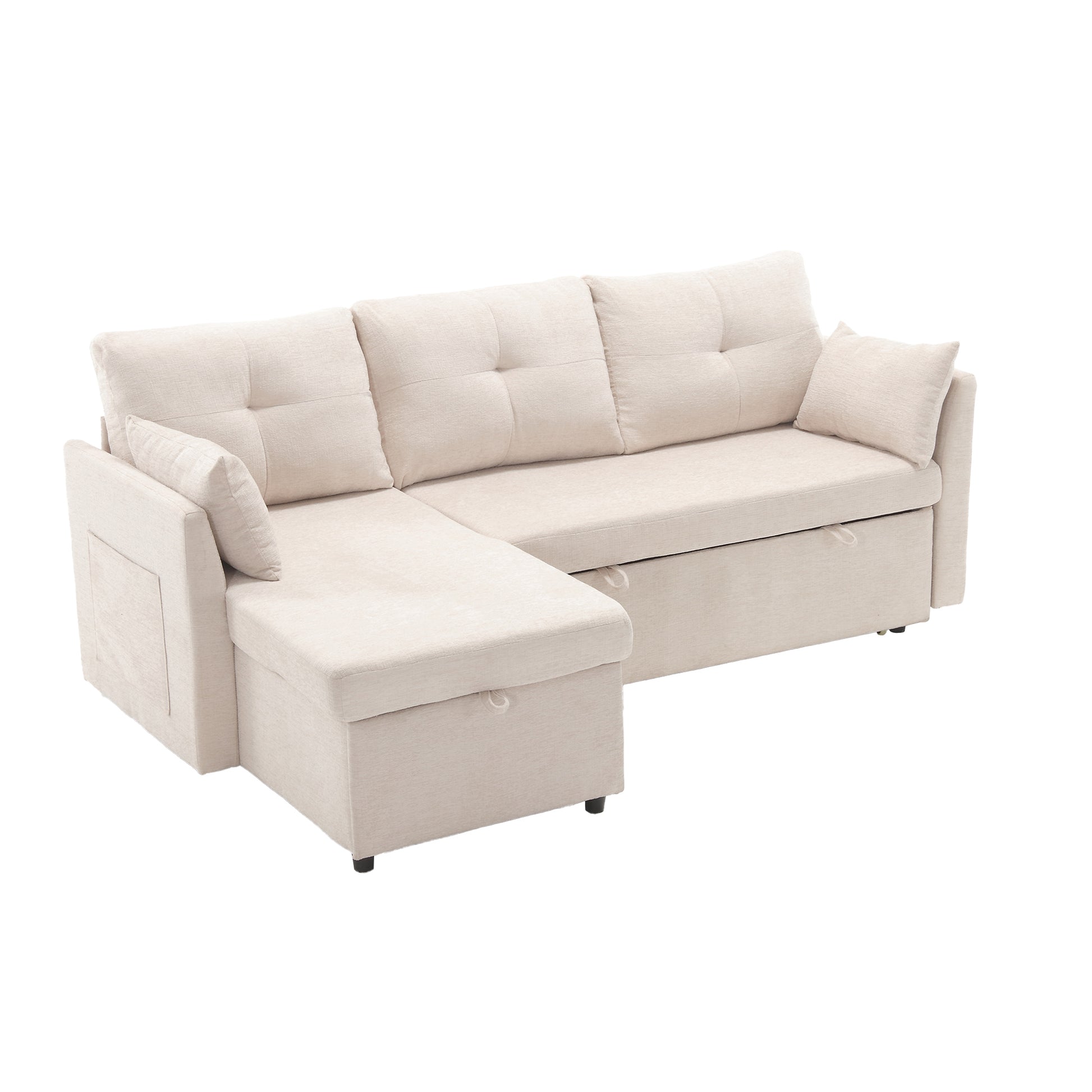 United Modular Sectional Sofa L Shaped Modular Couch With Reversible Chaise Modular Sofa Sectional Couch With Storage Seats Beige Chenille 3 Seat