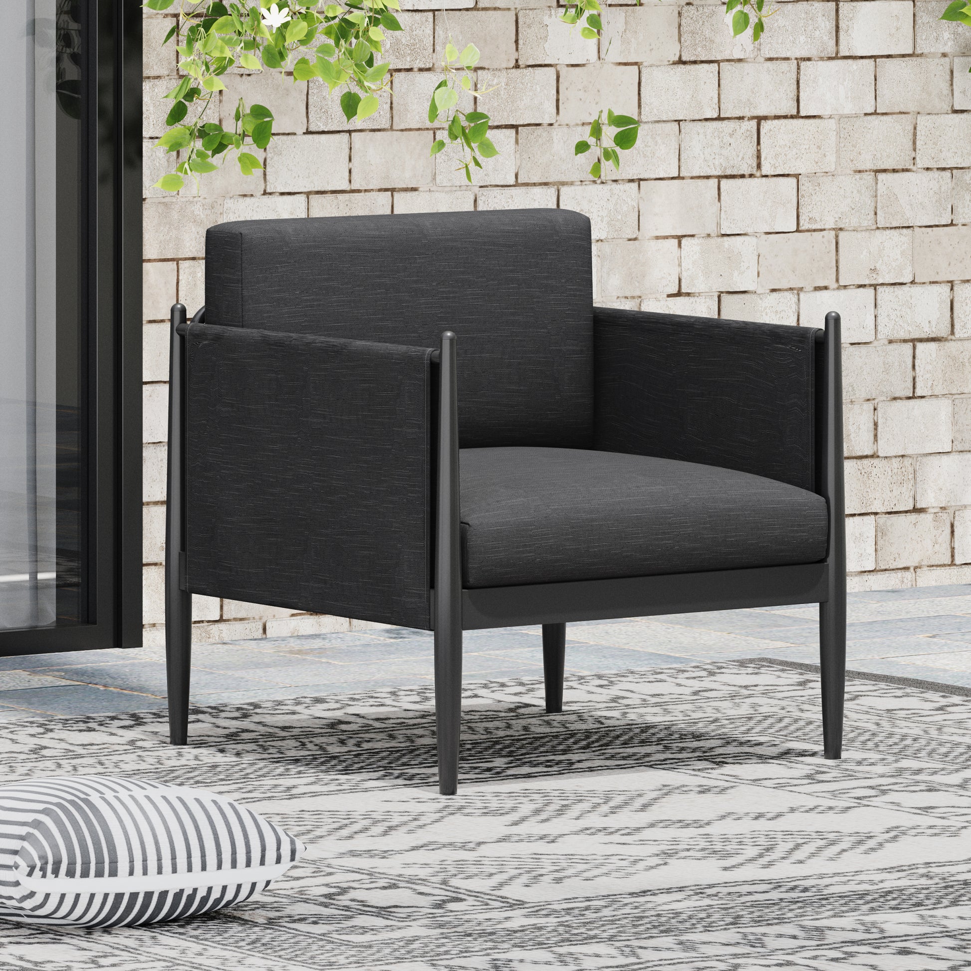 Dawson Club Chair Dark Grey Aluminium