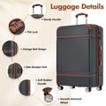 Hardshell Luggage Sets With Bags Lightweight Suitcase Double Spinner Wheels With Tsa Lock ,Single Vintage Luggage 24 In,Black Black Abs