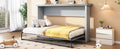 Twin Size Murphy Bed, Can Be Folded Into A Cabinet, Gray Twin Box Spring Not Required Grey Murphy Solid Wood Mdf