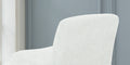 Comfy Accent Chair, Upholstered Slipper Chair, Armless Chair With Wood Legs And Soft Fabric For Living Room, Bedroom, White White Foam Wood Fabric