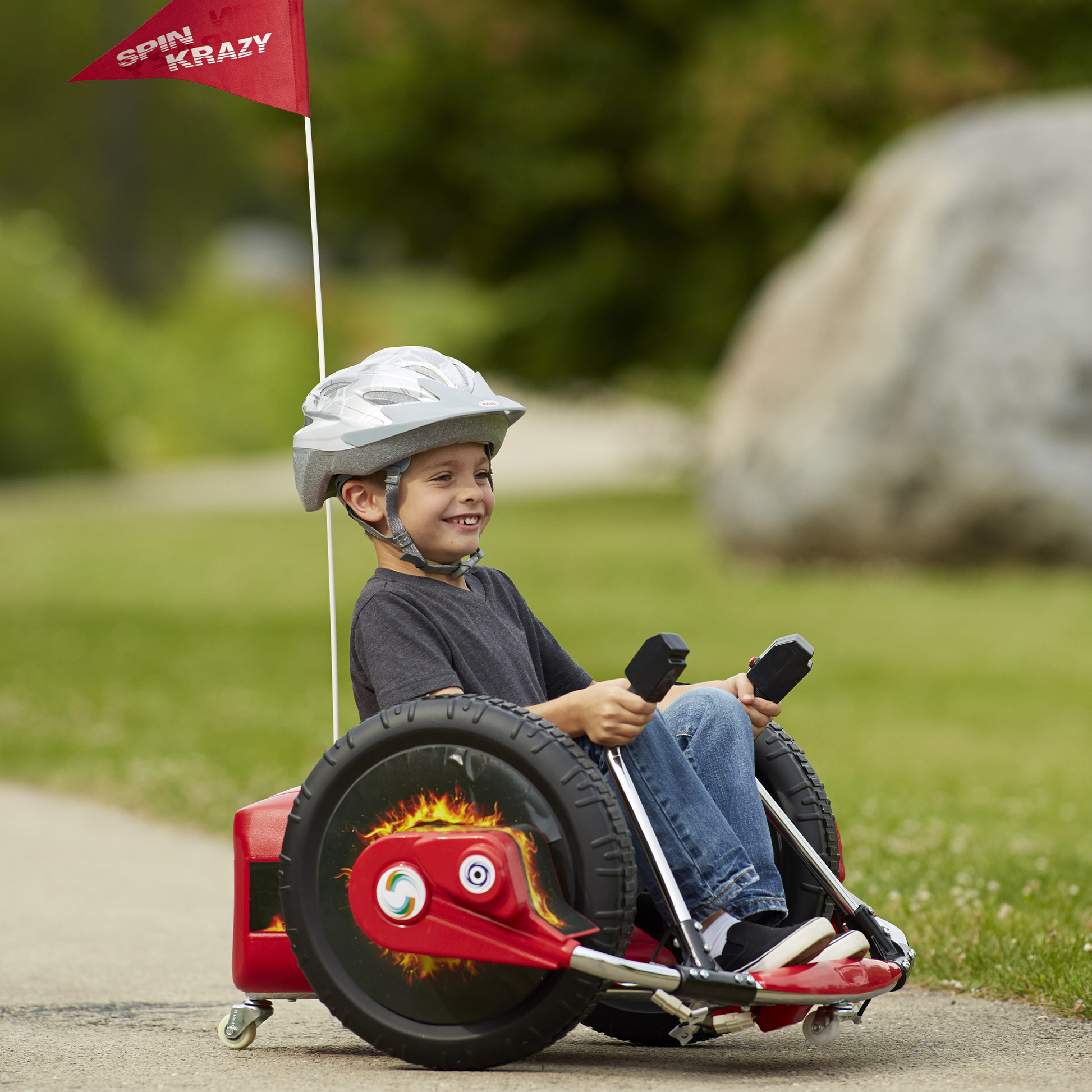 12V Kids Ride On Electric Toy,2Wd,16'' Exaggerated Wheel,Dual Handle Control For 360 Degree Flexible Steering And Rotation,Solid Metal Frame,Provide A Speed Of 4.66 Mph For Kids Aged 6 . Red 50 99 Lbs Polypropylene