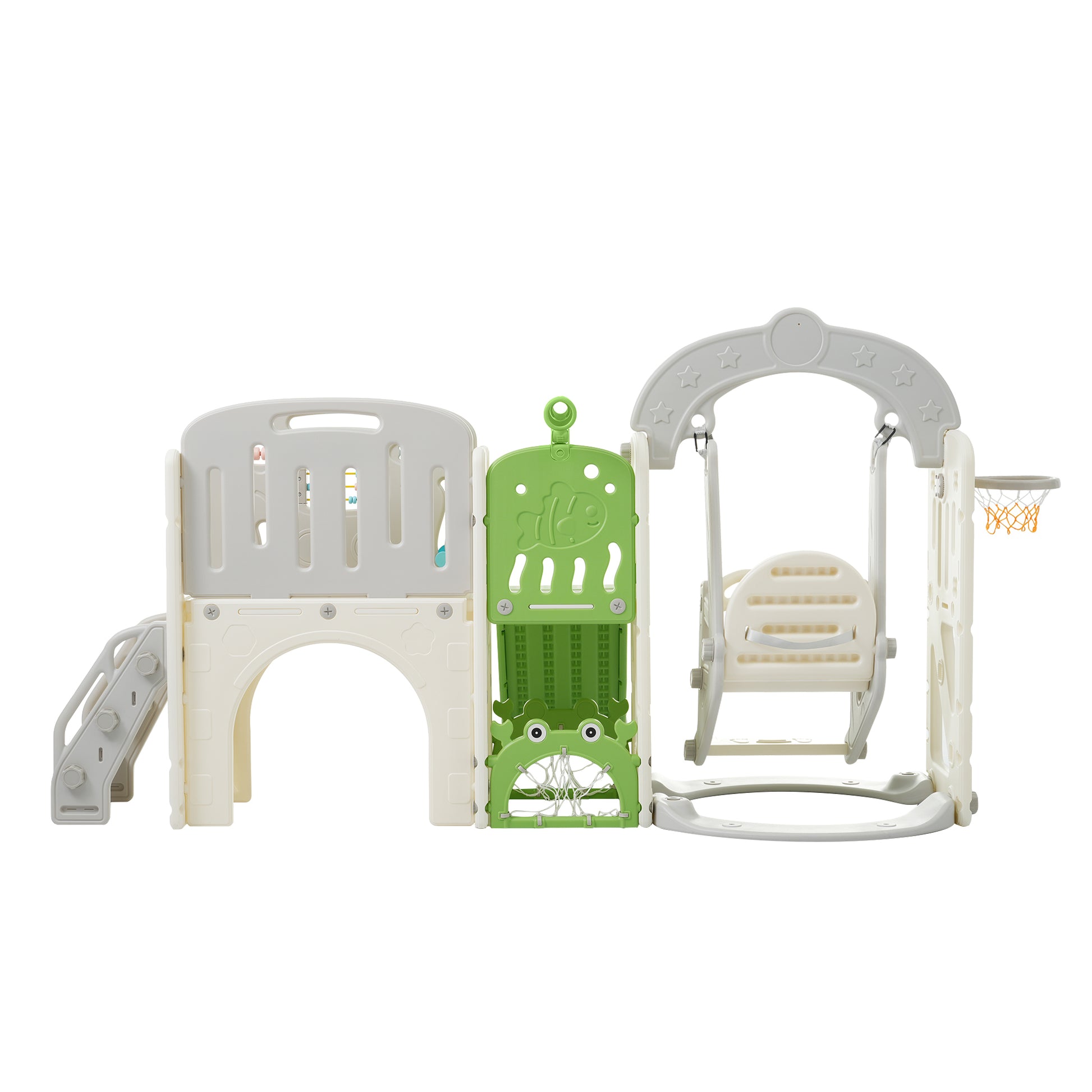 Toddler Slide And Swing Set 10 In 1, Kids Slide For Toddler Age 1 3 With Basketball Hoop, Kids Slide Playset Structure,Arch Tunnel And Telescope, Toy Storage Organizer For Toddlers Green 50 99 Lbs Cute 1 To 2 Years Hdpe Indoor & Outdoor Use