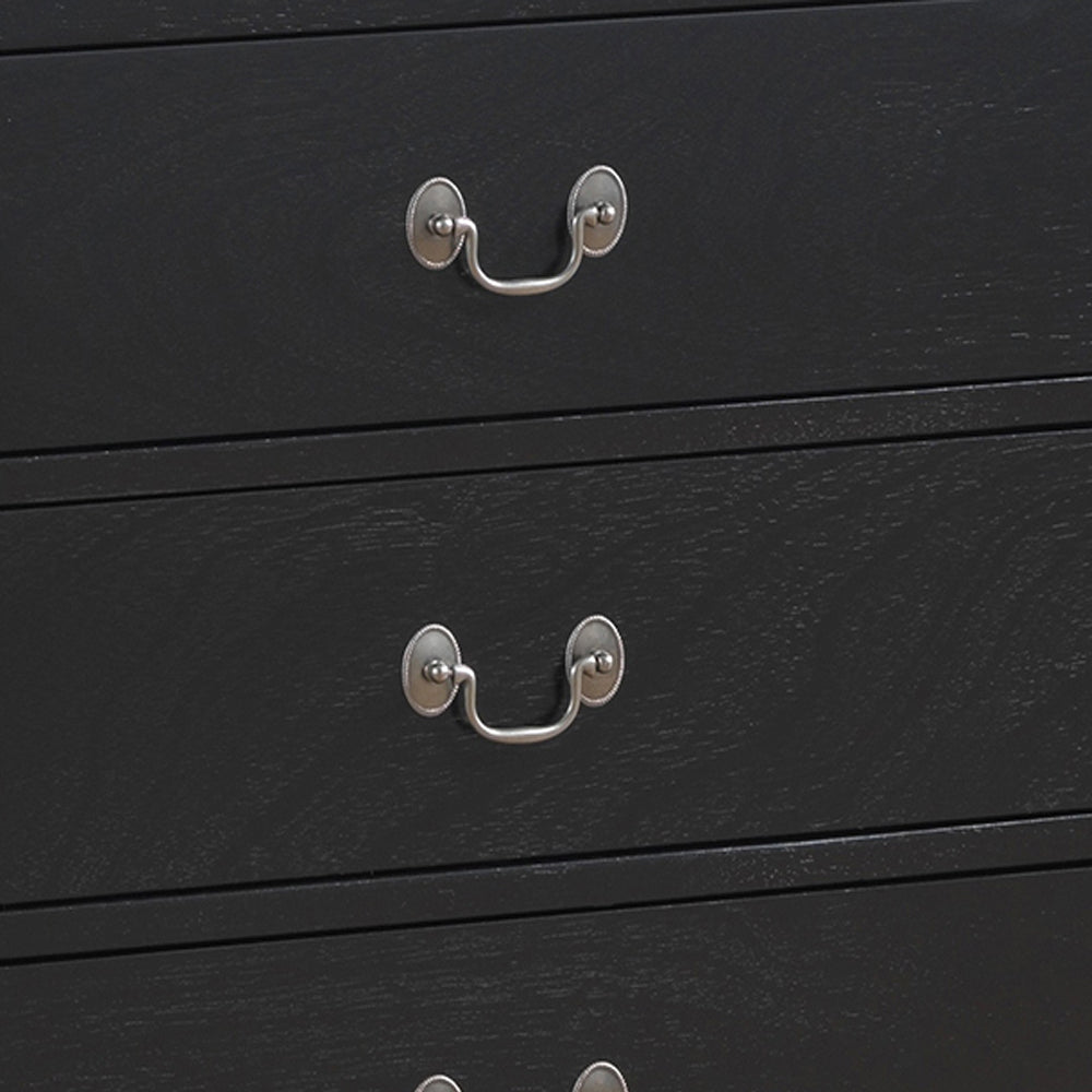 Louisphillipe G02150 D Dresserblack Black 5 Drawers & Above Partice Board Mdf Pine Wood
