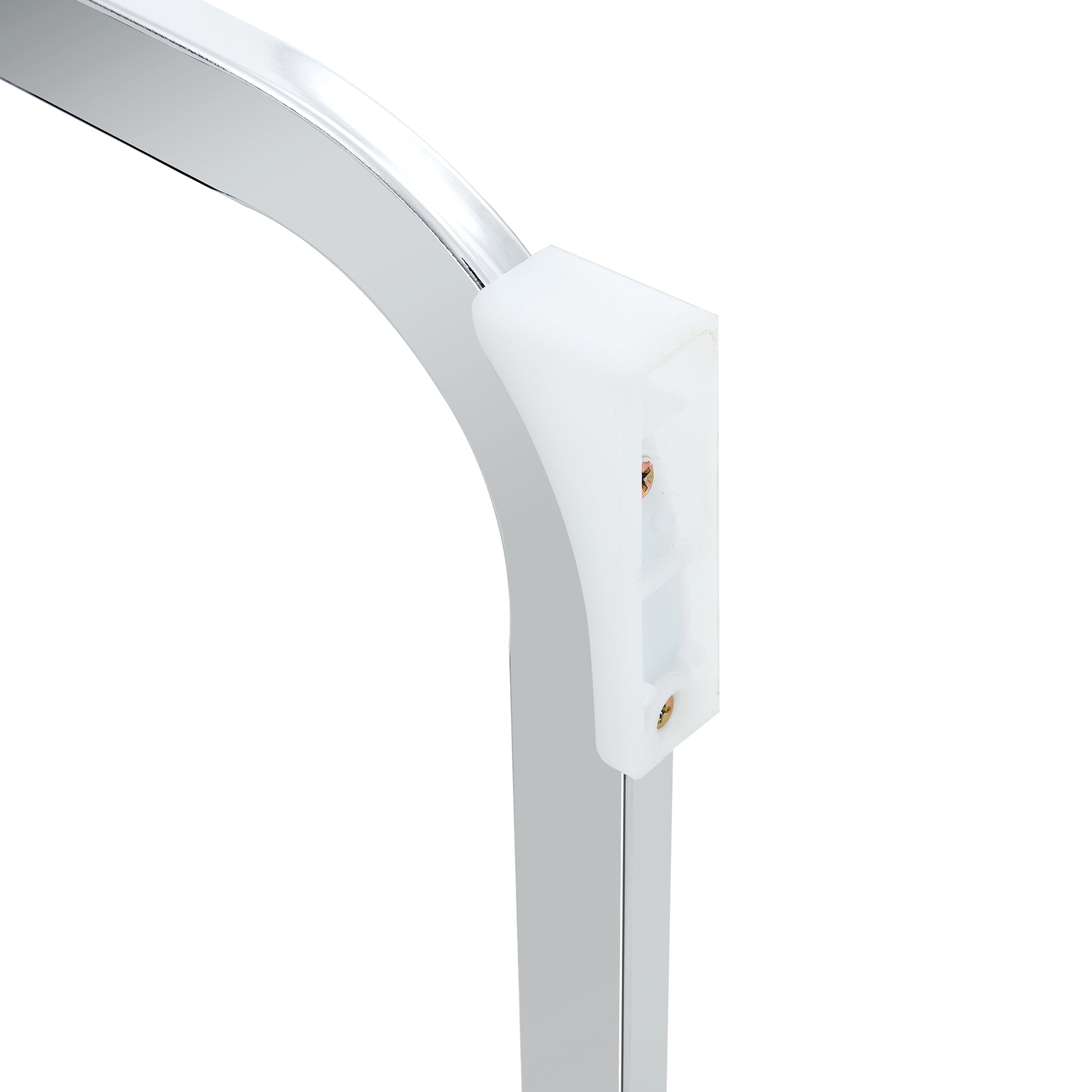 Table And Chair Set.Modern Dining Table,Tempered Glass Tabletop And Silver Colored Leg.Paired With 6 Soft And Comfortable Light Gray Pu Chair, Perfect For Dinner, Meetings, Home And Office Decor.