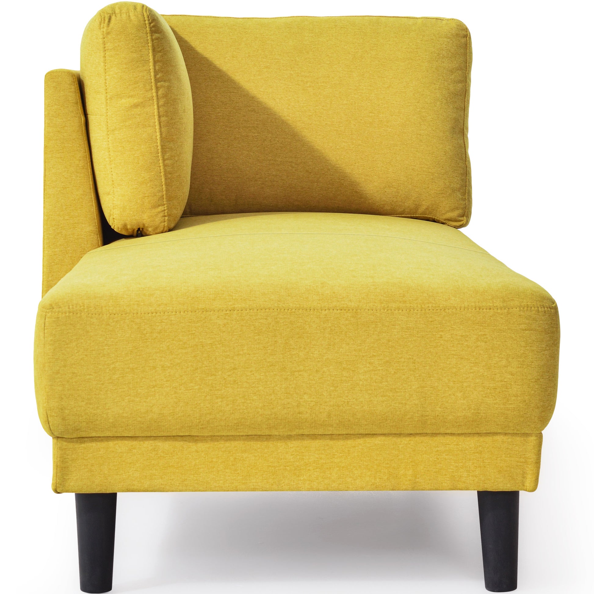 Video 65" Mid Century Modern Linen Fabric Corner Lounge Chair, Upholstered Indoor Chaise Lounge,Sleeper Sofa Bed,Leisure Sofa Recliner For Bedroom,Office,Small Living Room & Apartment,3 Colors Yellow Fabric Fabric