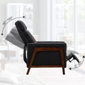 Set Of Two Wood Framed Pu Leather Recliner Chair Adjustable Home Theater Seating With Thick Seat Cushion And Backrest Modern Living Room Recliners, Black Black Pu Pu
