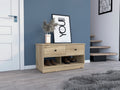 Tulip Storage Bench, Two Drawers, Two Shelves Beige Melamine Engineered Wood