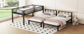 Twin Over Twin & Twin Bunk Beds For 3, Twin Xl Over Twin & Twin Bunk Bed Metal Triple Bunk Bed, Black Black Metal