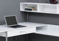 Computer Desk, Home Office, Corner, Storage Drawers, L Shape, Work, Laptop, White Laminate, Grey Metal, Contemporary, Modern White Mdf