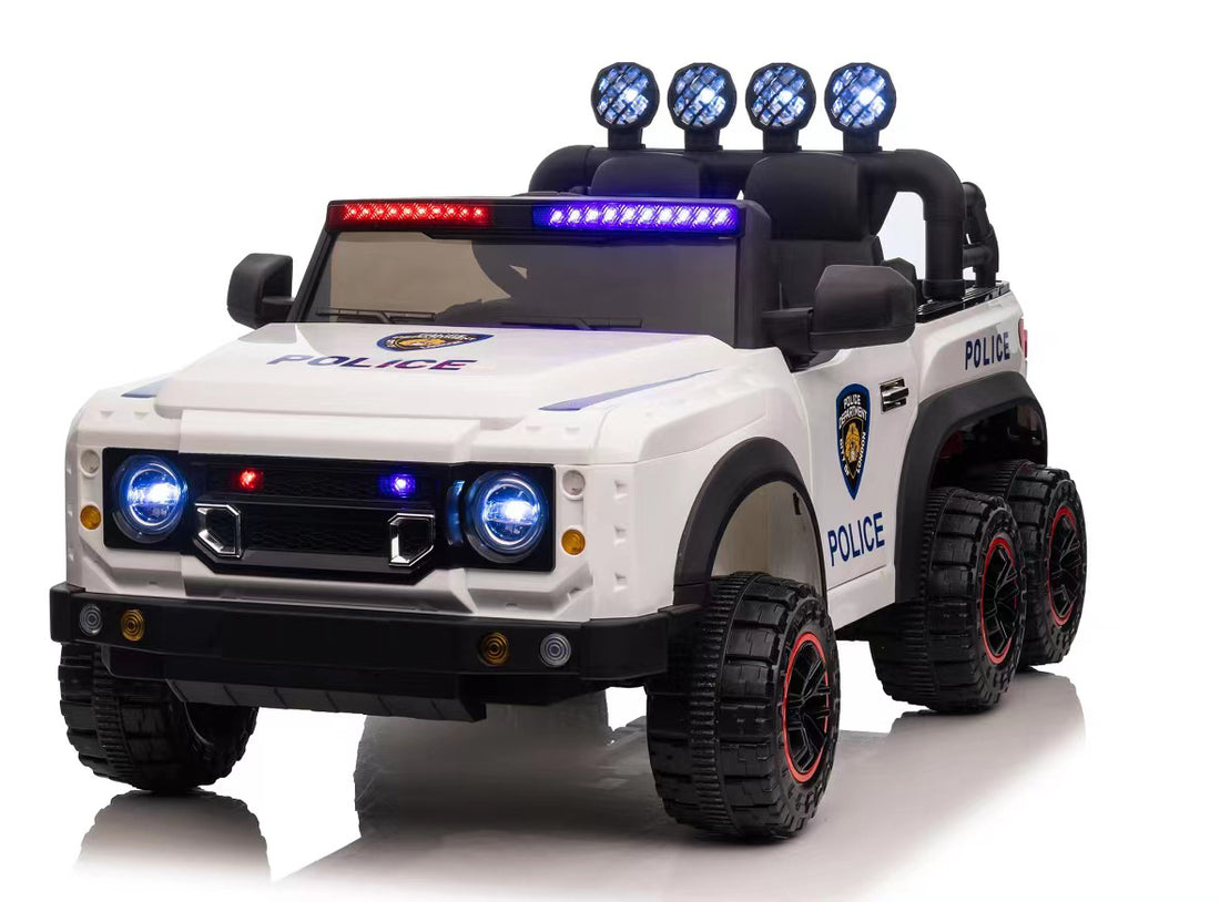 24V Kids Ride On Police Car W Parents Remote Control,Anti Collision Bar,Front& Top Alarm Light Design,Police Car Sticker,Megaphone,Three Speed,Slow Start,Four Wheel Suspension. White 100 149 Lbs Polypropylene