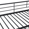 Full Over Full Size Metal Bunk Bed With Slide And Guardrails, Black Full Black Metal