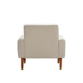 Mirod Classic Biscuit Style Accent Chair Comfortable Armrests, Soft Fabric, Elegant Solid Wood Legs With Gold Finish, Easy Assembly Beige Boucle