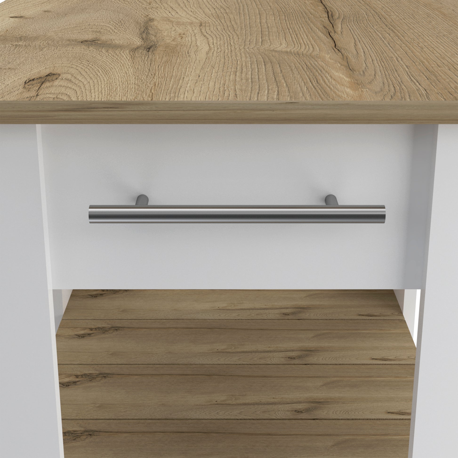 Brooklyn 23 Kitchen Island, Two Shelves, One Drawer Multicolor Kitchen Modern Rectangular Pine Melamine Engineered Wood Small Less Than 40In