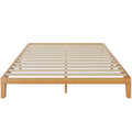 Queen Size Wood Bed Frame, No Spring Needed, 12In Wooden Platform Bed Frame Mattress Foundation With Support Slats, Natural Pine Wood Wood