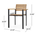 Laris Wood And Metal Chair Teak Black Acacia Wood