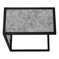 Accent Table, C Shaped, End, Side, Snack, Living Room, Bedroom, Grey Laminate, Black Metal, Contemporary, Modern Grey Metal